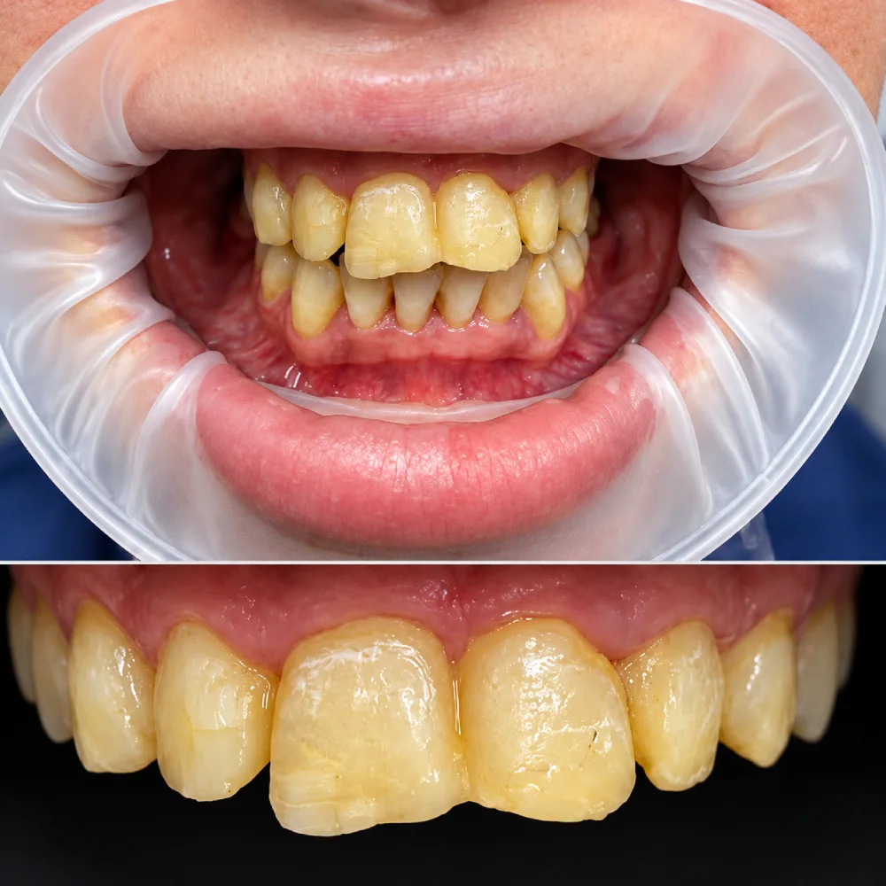 Diseño de Sonrisa & Restauración de Desgaste Antes